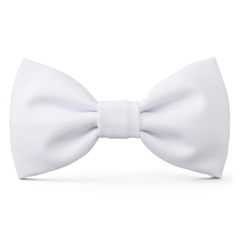 elegant silk necktie sets for business wear-White Dog Bow Tie