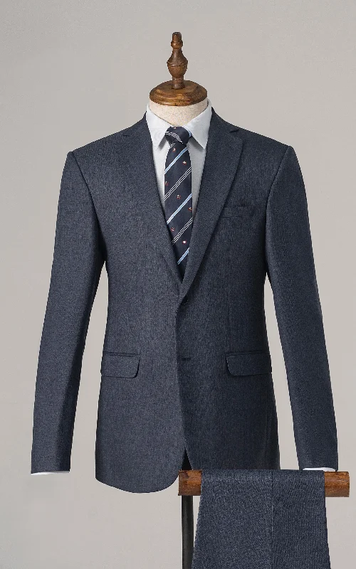 Men's wool business wedding suit -3 PIECE SUIT BLUE