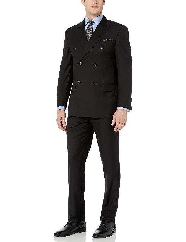 Men's elegant charcoal wedding tuxedo -Adam Baker Men's Modern Fit Double-Breasted 2-Piece (Jacket & Pants) Suit - Colors