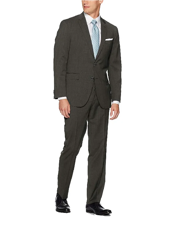 Men's custom tailored grey business suit -Adam Baker Men's Suit Slim-Fit 2-Piece Single Breasted Suit - Colors