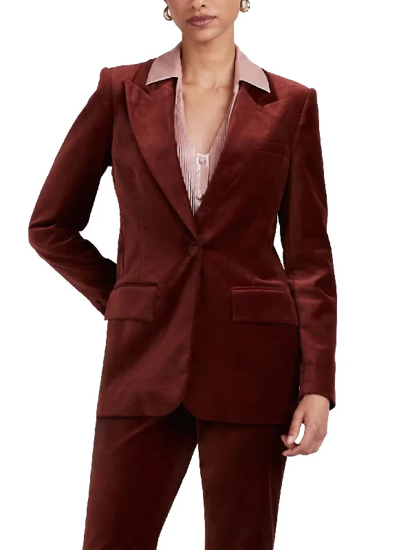 Best designer tuxedo for business wear -Balton Single Breasted Blazer In Mahogany