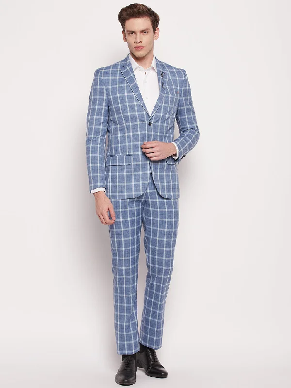 Men's formal three-piece tuxedo -Men Light Blue 2 Piece Suit