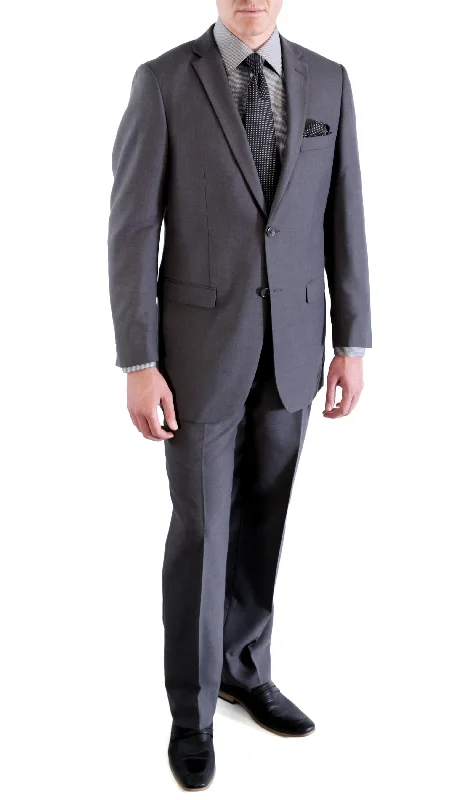 Men's light grey tuxedo for business -Charcoal Regular Fit Suit 2 Piece Ford