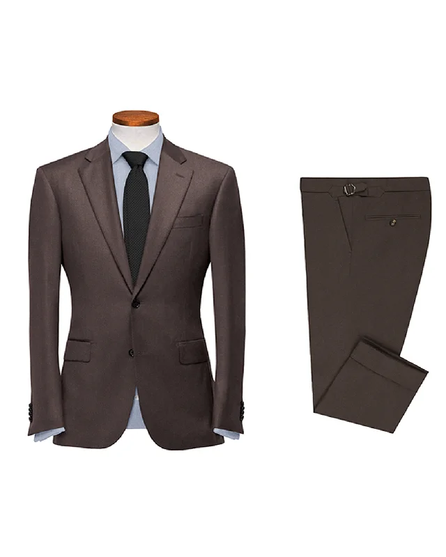 Men's classic three-piece business suit -Reda: Brown Flannel Suit