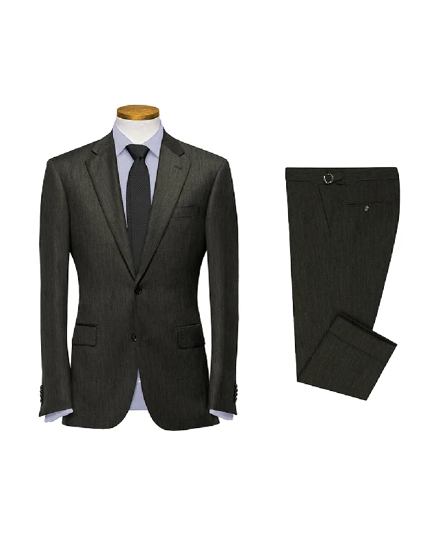 Men's slim fit formal tuxedo jacket -VBC: Brown Grey Twill Suit