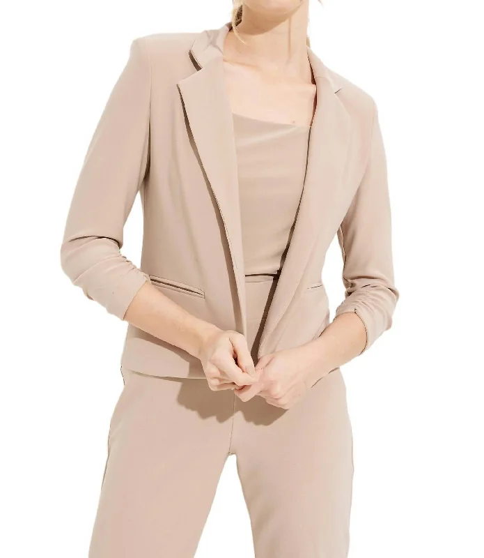 Men's casual office suit for men -Cropped Blazer In Latte