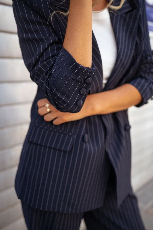 Men's slim fit tuxedo with vest -Dark Blue Bruno Blazer