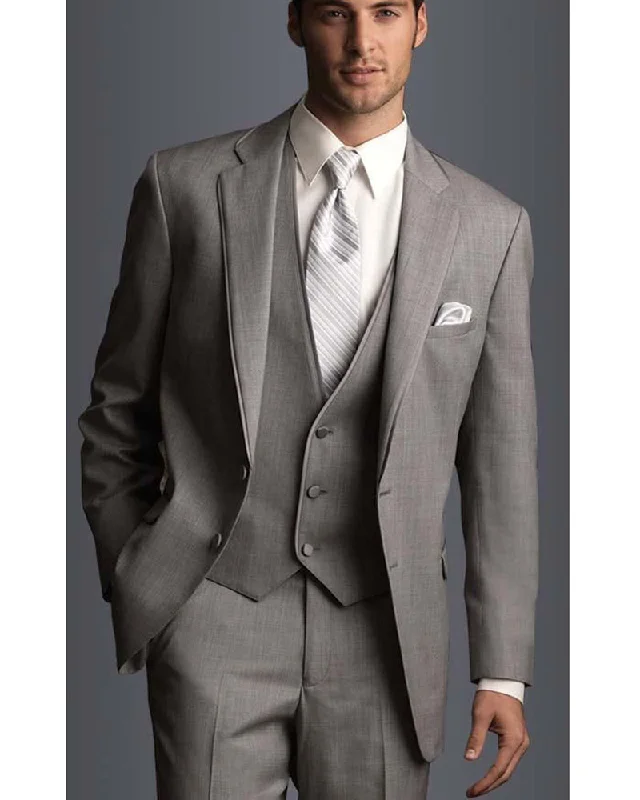 Best wool tuxedo for men -Dark Taupe Gray Gentle Men Suits Wedding Groomsmen Tuxedos 3 Pieces (jacket+pants+vest)CB660)