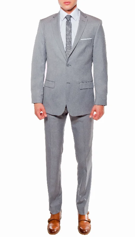 Best wedding tuxedos for grooms -Ferrecci Mens Savannah Light Grey Slim Fit 3 Piece Suit