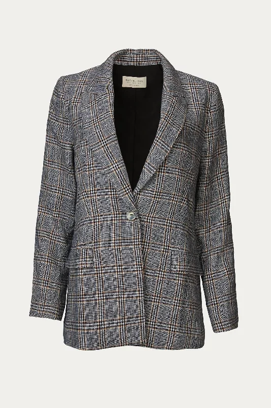 Men's tailored tuxedo jacket -Garance Blazer In Blue Check