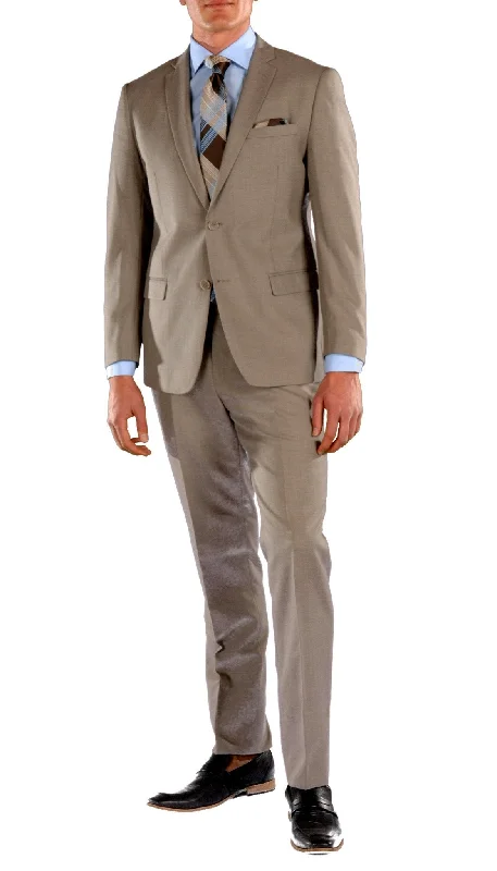 Men's custom grey wedding tuxedo -Hart Collection-Brown Slim Fit 2 Piece Suit