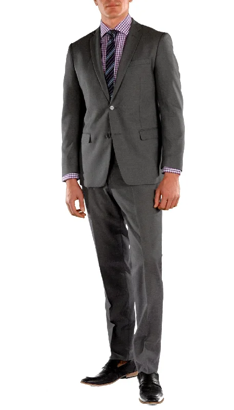 Men's slim fit formal dinner tuxedo -Hart Collection-Charcoal Slim Fit 2 Piece Suit