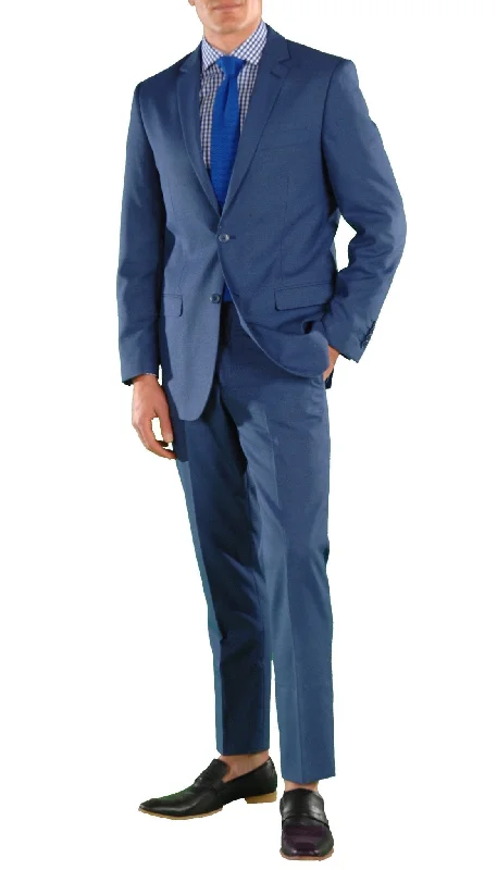 Men's modern grey tuxedo with bowtie -Hart Collection-New Blue Slim Fit 2 Piece Suit