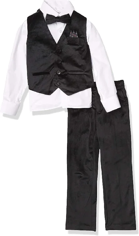 Best men's tuxedo for business party -Isaac Mizrahi Boys' 4-Piece Velvet Vest Set