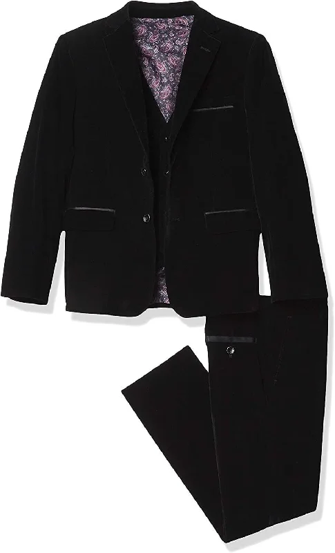 Men's formal grey dinner suit -Isaac Mizrahi Boys' Slim Fit 3 Piece Velvet Suit