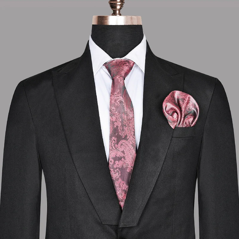 Stylish black tie tuxedo suit -Jade Black Subtle Sheen Designer Blazer