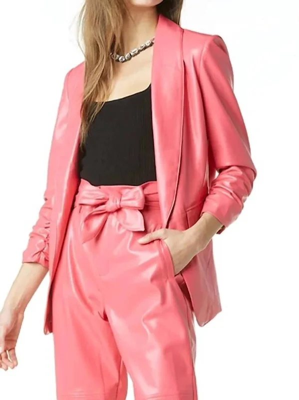 Best tuxedo suit for office events -Kia Vegan Blazer In Azalea Pink