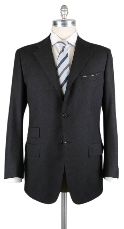 Men's slim fit grey tuxedo -Luigi Borrelli Charcoal Gray Suit - 46 US / 56 EU