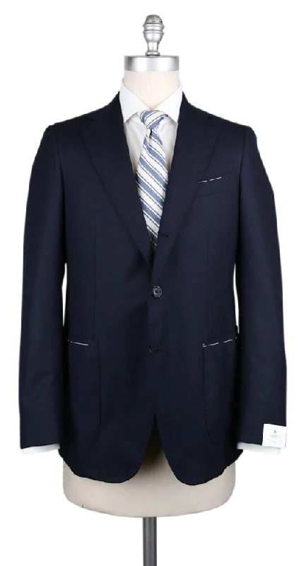 Men's business event suit jacket -Luigi Borrelli Dark Blue Suit