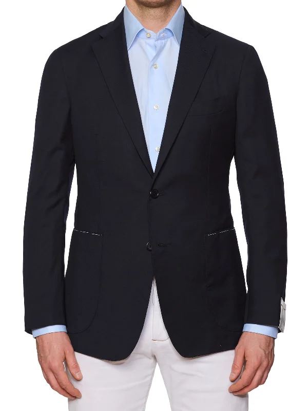 Men's classic wedding tuxedo rental -MAURO BLASI Napoli Handmade Blue Super 120's Jacket Blazer EU 50 NEW US 40