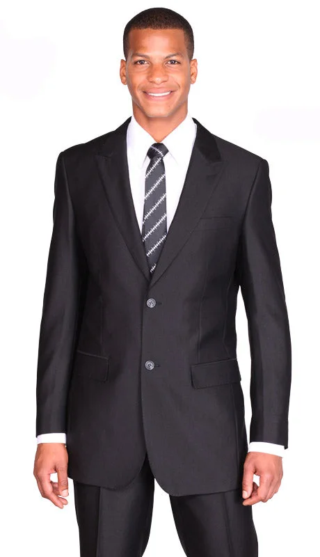 Men's formal black wool business suit -Men's Designer Suit 57021B