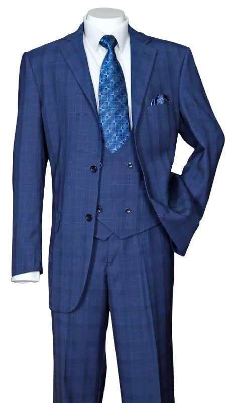 Men's high-end blue tuxedo jacket -Men's Designer Suit 5702V6