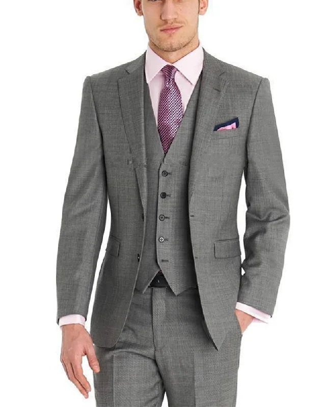 Men's formal three-piece wedding suit -Mens Gray Wedding Suits 3 Pieces Costume Homme CB987