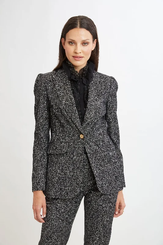 Men's slim fit designer tuxedo jacket -Metallic Tweed Blazer