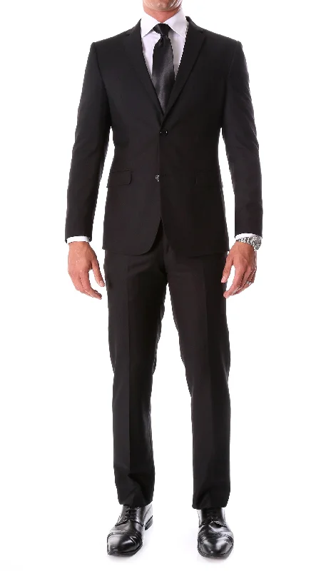 Men's slim fit checkered tuxedo -Oslo Collection - Slim Fit 2 Piece Suit Color Black