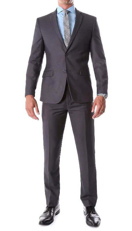 Men's elegant black tuxedo jacket -Oslo Collection - Slim Fit 2 Piece Suit Color Charcoal