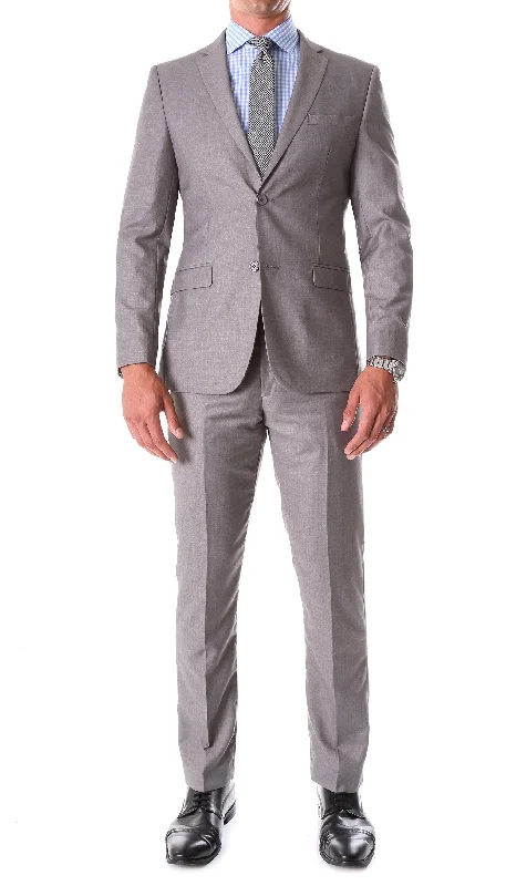 Men's classic wool three-piece suit -Oslo Collection - Slim Fit 2 Piece Suit Color Grey