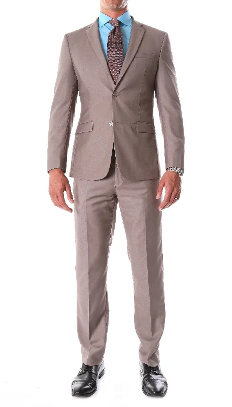 Best men's tuxedo jacket for event -Oslo Collection - Slim Fit 2 Piece Suit Color Taupe