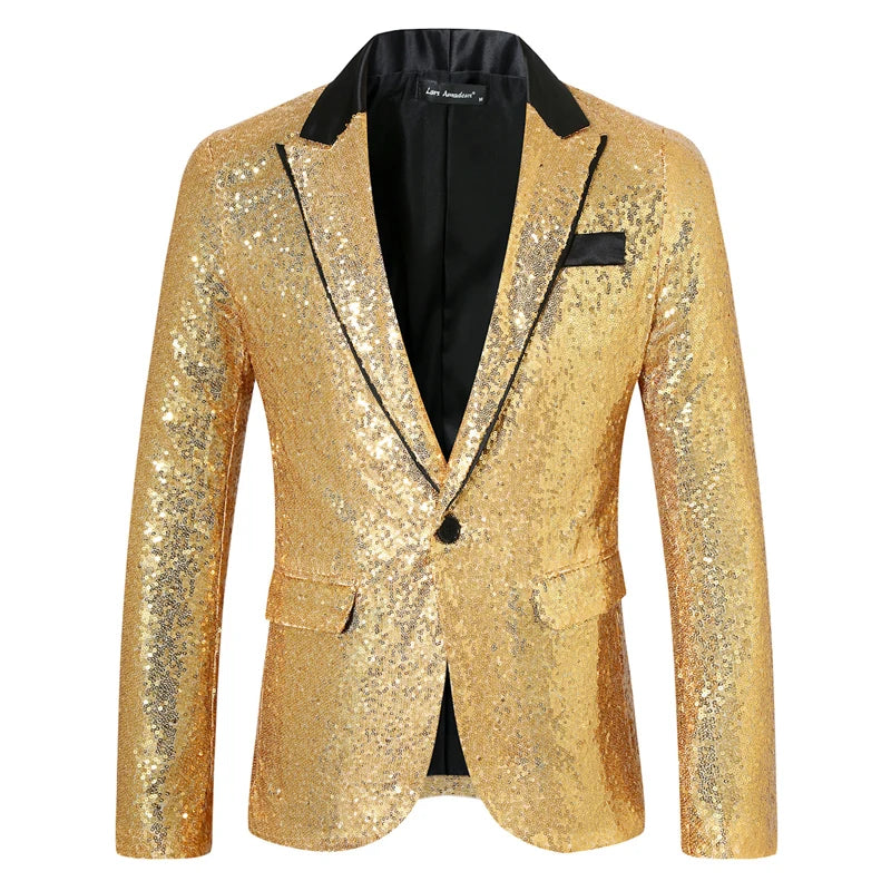 Men's modern tuxedo for wedding guests -The Alcott Sequin Slim Fit Blazer Suit Jacket