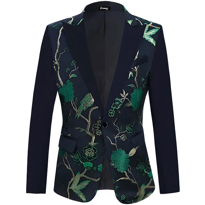 Men's slim fit tuxedo with vest -The Bardot Embroidered Slim Fit Blazer Suit Jacket - Multiple Colors