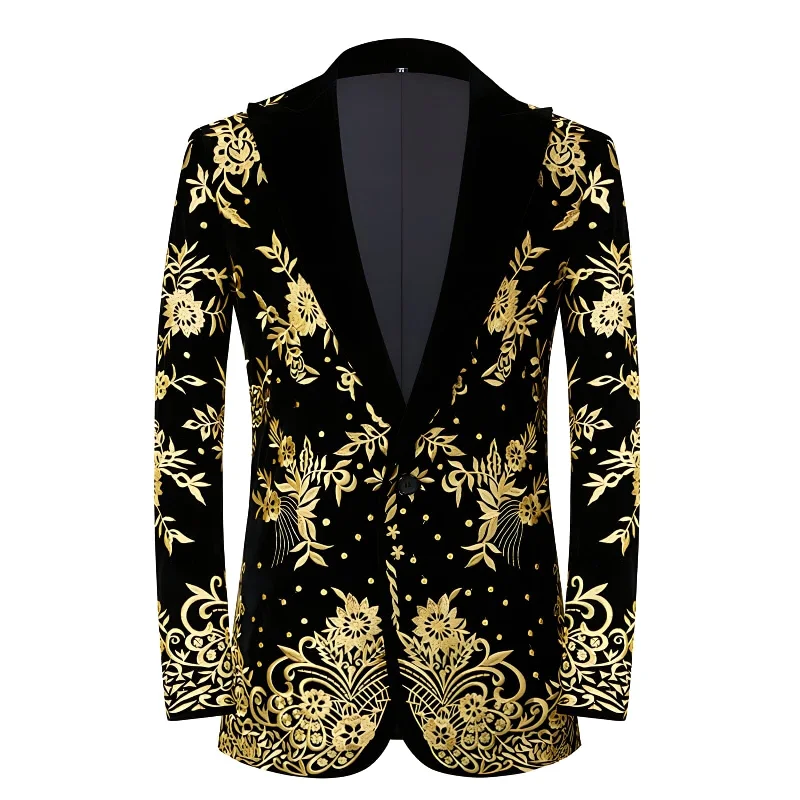 Men's black and white tuxedo suit -The Gustave Embroidered Slim Fit Tuxedo Blazer Suit Jacket