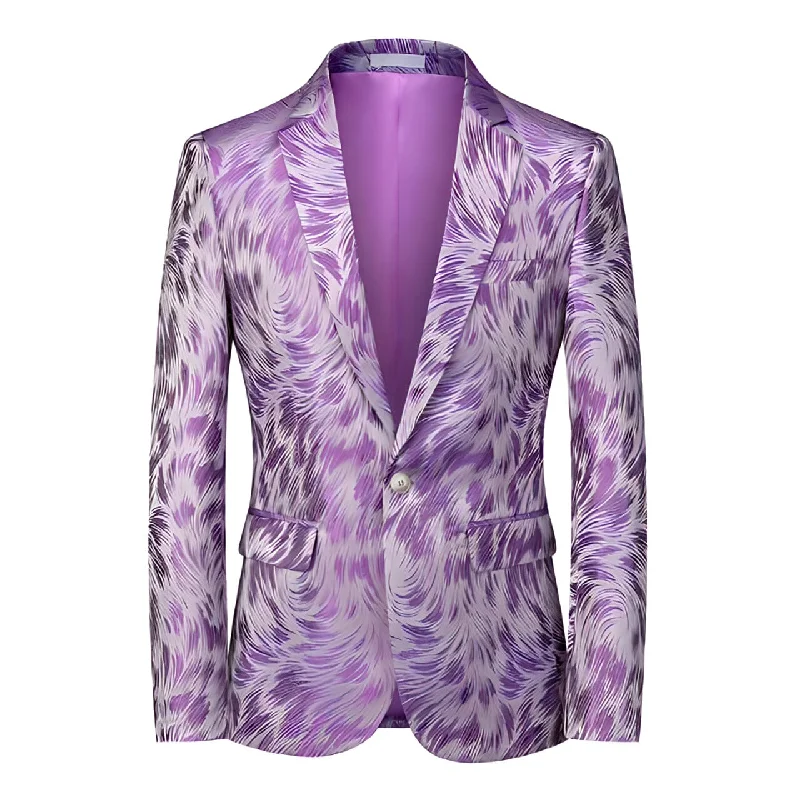 Stylish wool tuxedo jacket for men -The Jasper Slim Fit Blazer Suit Jacket - Violet