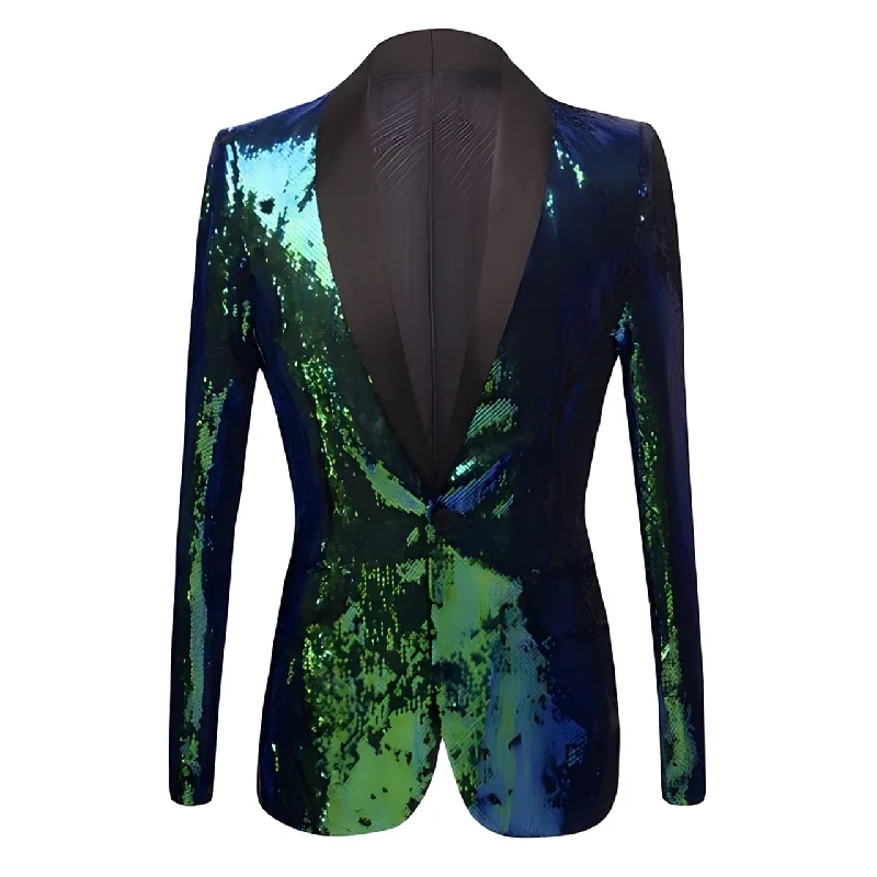 Men's tailored velvet tuxedo jacket -The Mayberry Sequin Slim Fit Blazer Suit Jacket