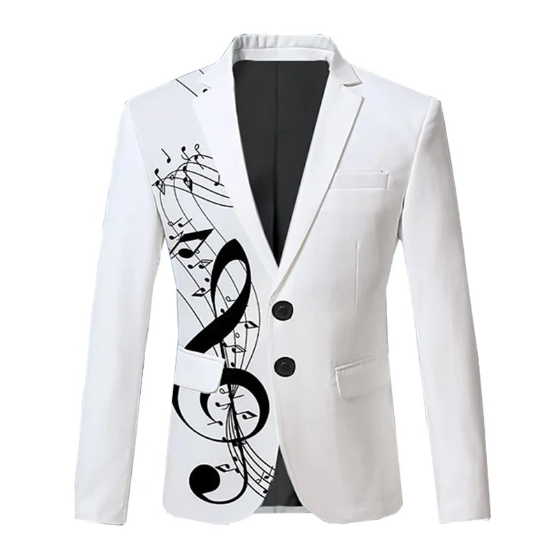 Men's premium business wedding suit -The Melodia Printed Slim Fit Blazer Suit Jacket