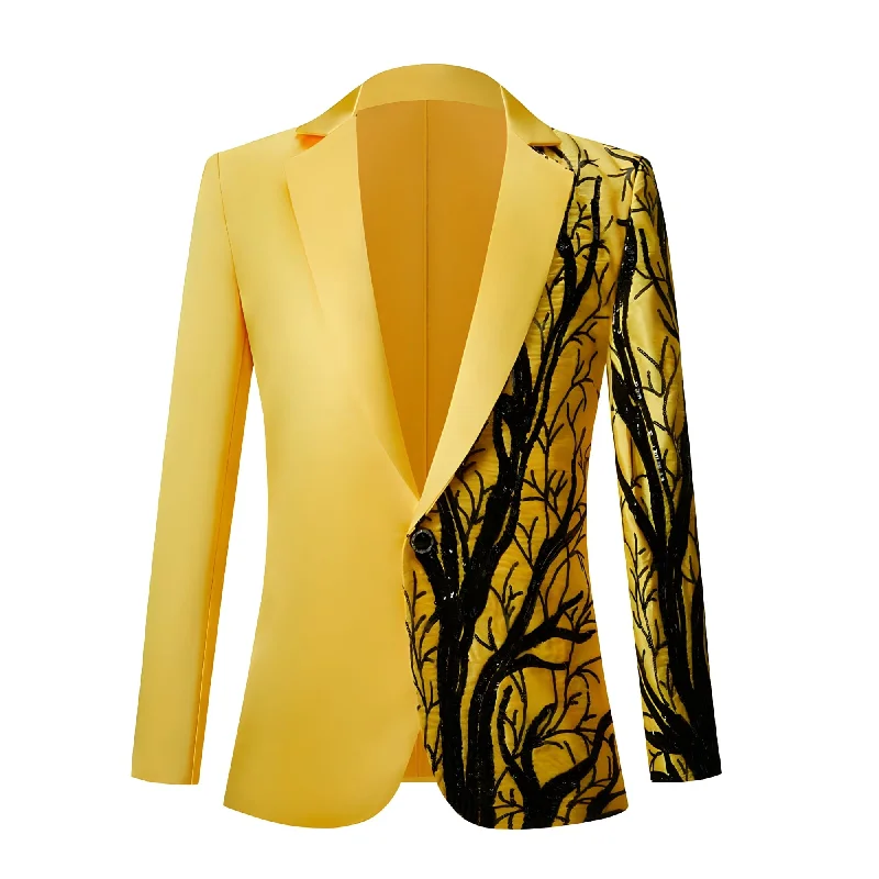 Men's slim fit wool dinner tuxedo -The Meridian Slim Fit Blazer Suit Jacket - Canary Yellow