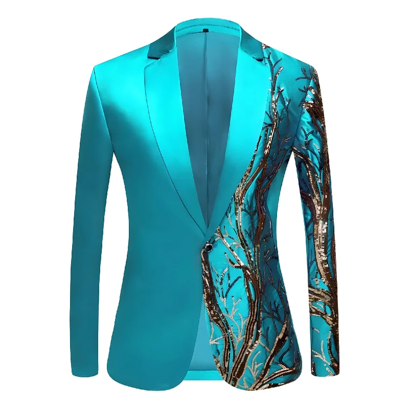 Men's wedding tuxedo for formal event -The Meridian Slim Fit Blazer Suit Jacket - Teal