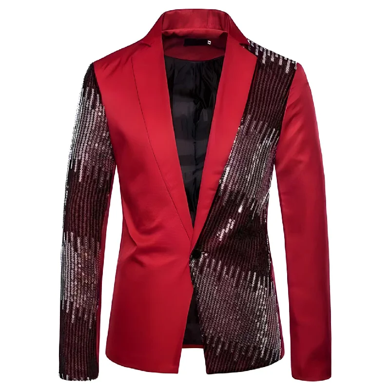 Men's slim fit formal tuxedo jacket -The Strass Slim Fit Blazer Suit Jacket - Scarlet