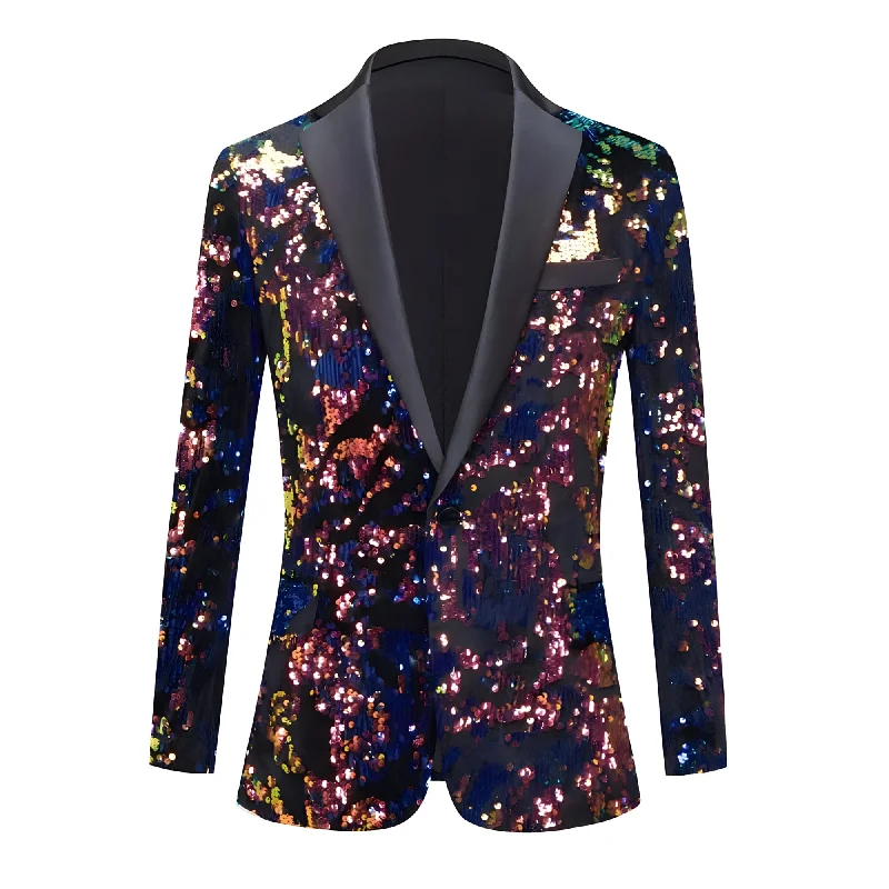 Men's premium business wedding suit -The Taurin Sequin Slim Fit Blazer Suit Jacket