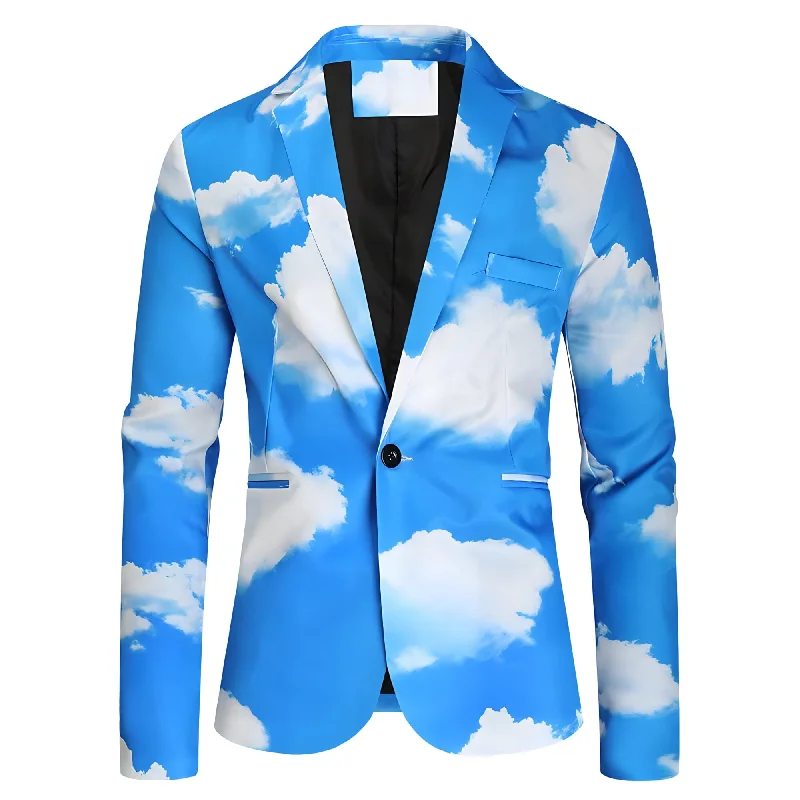 Men's designer navy tuxedo for wedding -The Twilight Sky Clouds Blazer