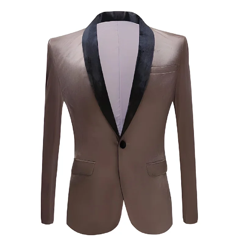 Men's elegant charcoal wedding tuxedo -The Xavier Slim Fit Velvet Blazer Suit Jacket - Ash