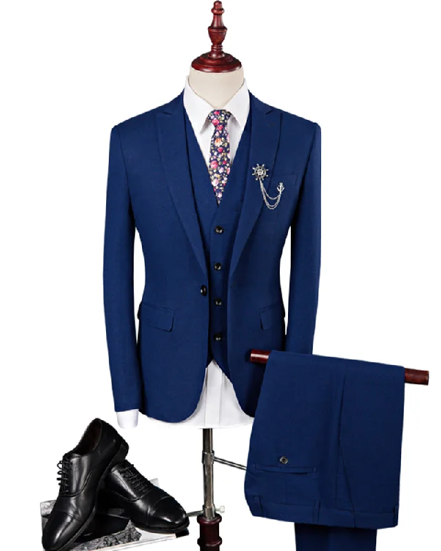 Men's classic black tie dinner suit -Three Pieces Blue Wedding Suit /Men Prom Tuxedo (Pants+jacket+vest)