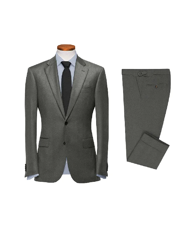 Men's black dinner tuxedo jacket -VBC Dark Grey Flannel Suit