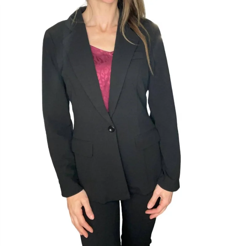 Men's classic black tie dinner suit -Working Girl Blazer In Black